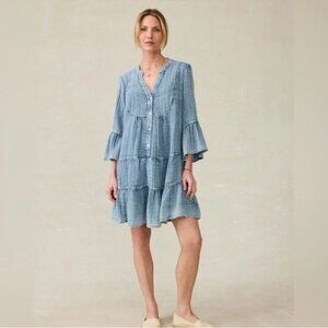Faherty Dune Cotton Gauze Kasey Midi Dress Size Medium  NEW